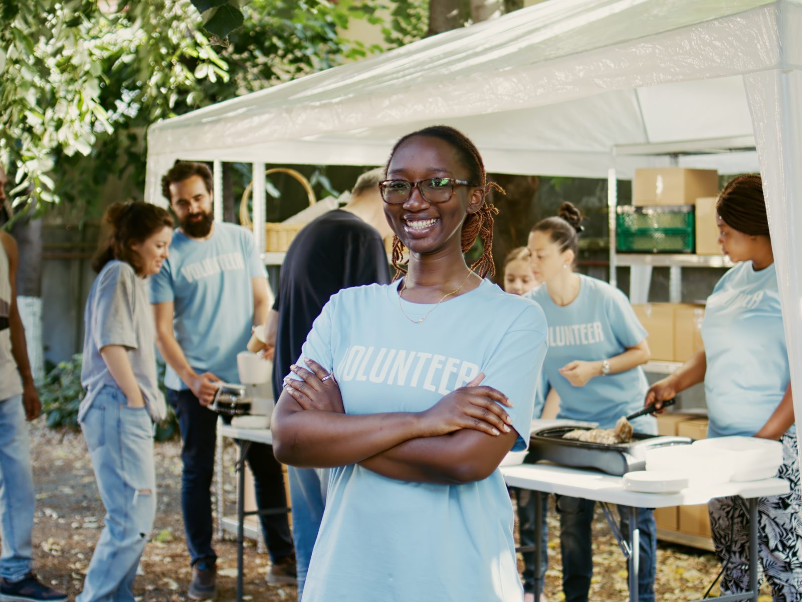 Volunteers at a Miles College CDC community event